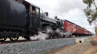 Steamrail A2 986  Nagambie Departure [upl. by Ecnahoy]