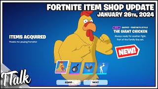 NEW THE GIANT CHICKEN FROM FAMILY GUY Fortnite Item Shop January 26th 2024 [upl. by Lelah]