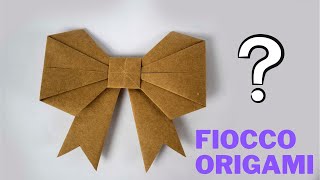 Fiocco di Carta  Fiocchi origami Tutorial  Come fare un fiocco di carta [upl. by Idisahc]