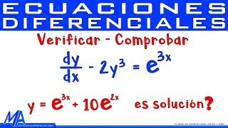 Verificar o comprobar la solución de una Ecuación Diferencial  Ejemplo 2 [upl. by Blake24]