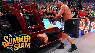 Brock Lesnar sends Roman Reigns to Tractor City SummerSlam 2022 WWE Network Exclusive [upl. by Errised]