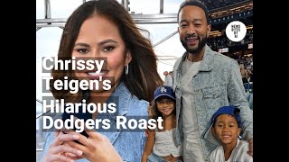 Chrissy Teigen Playfully Roasts John Legend Over Dodgers [upl. by Coward]