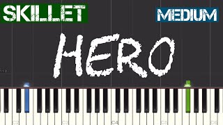 Skillet  Hero Piano Tutorial  Medium [upl. by Meeki765]