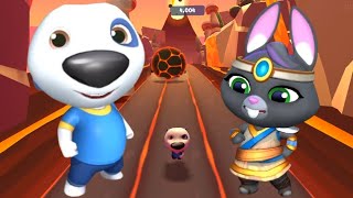 Talking Tom Gold Run 2  Crazy Hank Vs Mythic Becca  Full Bosses Gameplay In Prehistory Lava World [upl. by Sinai50]