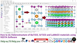 How to draw Heterostructure of BaTiO3 SrTiO3 and LaMnO3 materials using VESTA Software [upl. by Barnabe911]