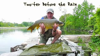 Wild River Carp Fishing  A Twofer Before the Rain [upl. by Odnomra546]