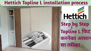 Hettich Topline L sliding door fitting Topline L double door kaise fit kare topline l fittings [upl. by Amaerd636]