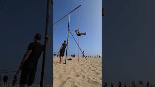 Arm day rope climb climbing fitness calisthenics ropeclimbing musclebeach santamonica [upl. by Jonah735]