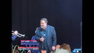 Russell Crowe being showbiz at Glastonbury 2024 [upl. by Krasnoff]