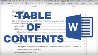 How to make a table of contents in word [upl. by Eniamor902]