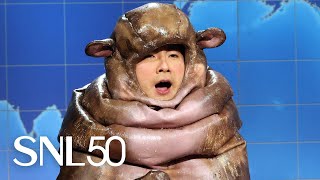 Weekend Update Baby Hippo Moo Deng on Fame  SNL [upl. by Ludwog577]