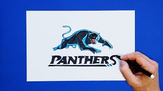 How to draw Penrith Panthers Logo National Rugby League [upl. by Cresida]