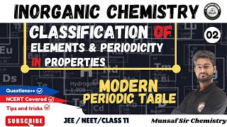 Classification Of Elements And Periodicity In Properties Class 11  Periodic Table Class 11th  L02 [upl. by Landsman]