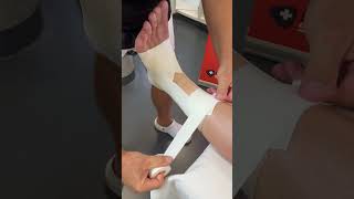 Comfortable taping of the ankle with Spophy Athletic Tape and layer of foam [upl. by Sachi]