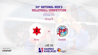 Army vs Gandaki  Match 16  34th National Mens Volleyball 2080  आर्मी विरुद्ध गण्डकी [upl. by Larual]