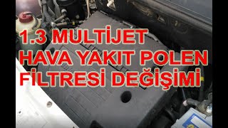 Fiat Doblo 13 Multijet Mazot Filtresi Hava Filtresi Polen Filtresi Değişim İşlemi [upl. by Awuhsoj]