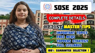 SOSE 2025 HE21ST MASTER TIPS । SOSE HE21ST SECRET TIPS । SOSE HE21ST IMPORTANT TOPICS STRATEGY sose [upl. by Marten673]