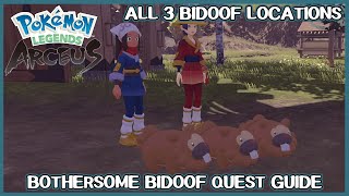 All 3 Bidoof locations  Bothersome Bidoof guide  Pokemon Legends Arceus [upl. by Ateikan]