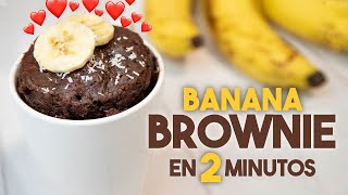 BROWNIE de PLÁTANO en MICROONDAS 🍫🍌  en 2 minutos [upl. by Allets]