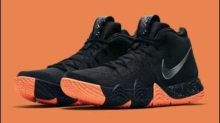 Kyrie Irving 4 Black and Orange Shoe Unbox and Review [upl. by Ag]