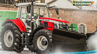 LS19 HOF BERGMANN 171 WINTERDIENST mit dem neuen Massey Ferguson 7S  FARMING SIMULATOR [upl. by Ulla313]