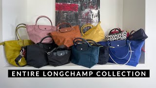 Entire Longchamp collection 16 pieces  LePliage  XS LePliage  LePliage Neo Orignals LGP [upl. by Leontine]