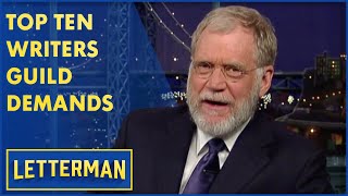 Top Ten Demands Of The Striking Writers  Letterman [upl. by Eniaral]