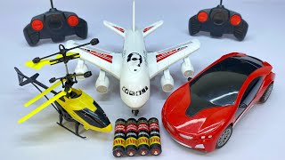 Flying Radio Control RC Helicopter with RC A380 Airplane amp 3D Light RC CarUnboxing ReviewTesting 🚗 [upl. by Naoj]