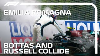 Bottas amp Russell Collide at Imola  2021 Emilia Romagna Grand Prix [upl. by Bleier]