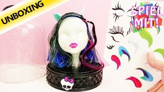 Monster High Deutsch AntiStyling Head Schmink und Frisierkopf Unboxing [upl. by Mafala]