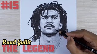 Realistic drawing the legend Ruud Gullit  Challenge 15 [upl. by Ahsied]