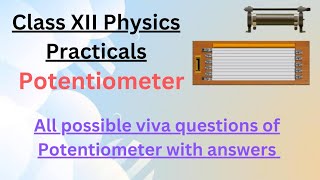 Potentiometer viva questions with answersPotentiometer experiment class 12 [upl. by Merriam319]