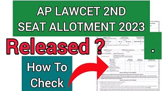 AP LAWCET 2nd Seat Allotment 2023  How To Check AP LAWCET 2nd Allotment 2023 [upl. by Nerissa]