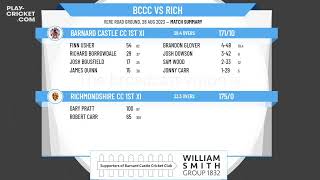 Barnard Castle CC 1st XI v Richmondshire CC 1st XI [upl. by Lichtenfeld97]