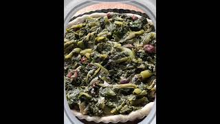 Pizza di scarola…escarole stuffed pizza escarole food homemade italiancuisine recipe olive [upl. by Isabelita]