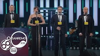 Sanremo 2019  Lomaggio al Quartetto Cetra con Claudio Santamaria [upl. by Lebatsirc]