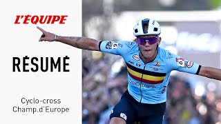 Championnats dEurope de cyclocross  Le Belge Thibau Nys simpose  le résumé de la course [upl. by Ahsaekal438]