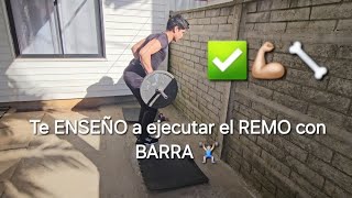 Aprende a realizar el REMO con BARRA 🏋🏻‍♂️🔥 para tener una espalda de TORO 💪🏼🐂  Ed física 👨🏻‍🏫 [upl. by Pineda148]