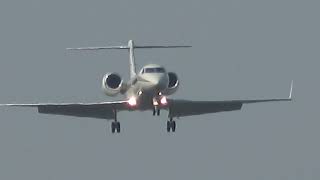 GULFSTREAM G450 VPCDE LANDING AT FARNBOROUGH AIRPORTEGLF UK 3082024 [upl. by Castorina]