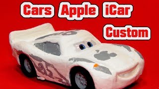 Pixar Cars Apple iCar Primer Lightning McQueen Diecast Painted as The Apple iCar [upl. by Esinaej]