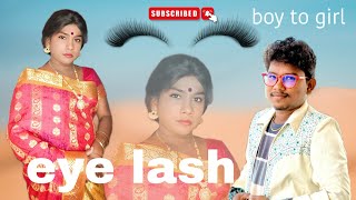 How to apply eyelasheseyelashes makeupjabardasth lady getup actor nani makeup eyelashes nani [upl. by Htebyram]