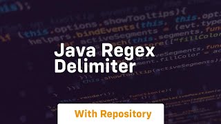 java regex delimiter [upl. by Pru]