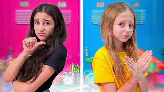 School Challenge between Nastya and Evelin new channel [upl. by Ameekahs]