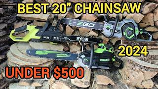 2024 Best 20quot cordless chainsaw kits under 500 compared and torture tested Ryobi Greenworks Ego [upl. by Llenil]