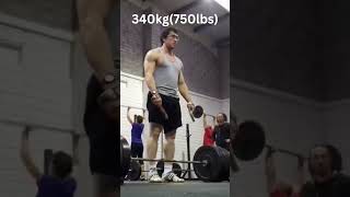 Insanely Strong Man Deadlifts 340kg 750lbs  Incredible Feats of Strength [upl. by Anyale877]