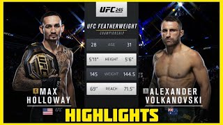 MAX HOLLOWAY VS ALEXANDER VOLKANOVSKI FREE FIGHT HIGHLIGHTS [upl. by Annayhs]