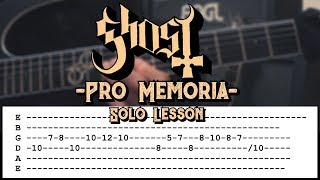 Ghost Pro Memoria  Guitar Solo Lesson [upl. by Pitt]