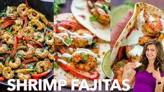 How To Make Shrimp Fajitas  Easy  One  Pan  30  Minute Dinner ✅ [upl. by Ifen]