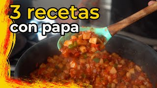 Tres recetas con papa super fáciles [upl. by Leonora973]