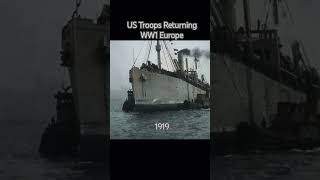 1918 WW1 US Troops Arriving to US ww1 navalhistory history [upl. by Nonnahc]